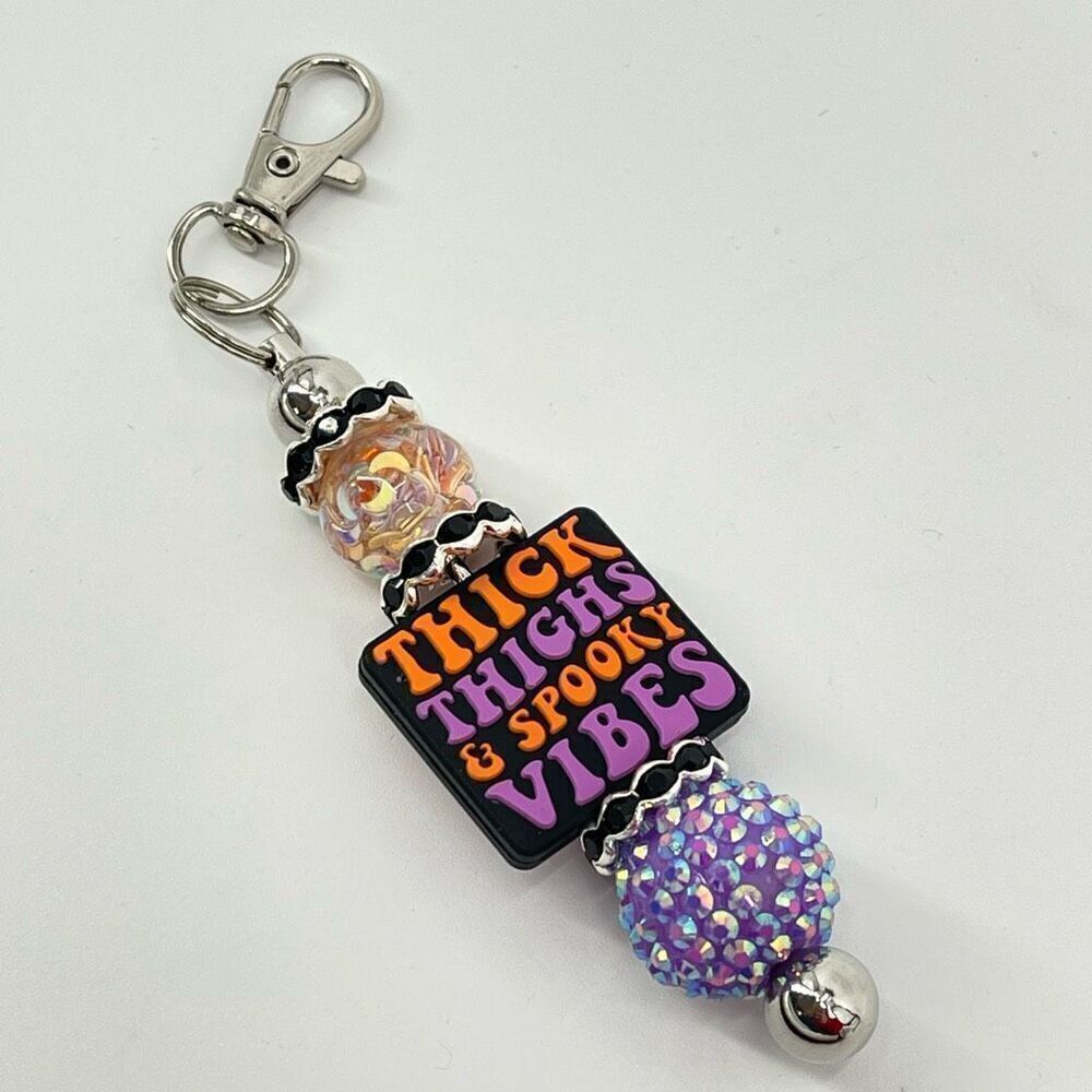 Keychain purse charm Beaded Keychain For Women, Bar Keychain, Silicone bead keyc - Picture 3 of 9
